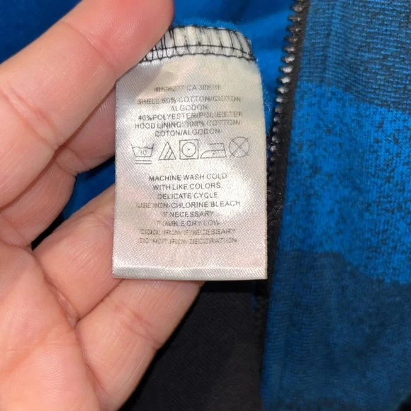 Vans Full Zip Hoodie Mens XXXL Blue & Black Long Sleeve Casual Sweatshirt - Picture 6 of 9